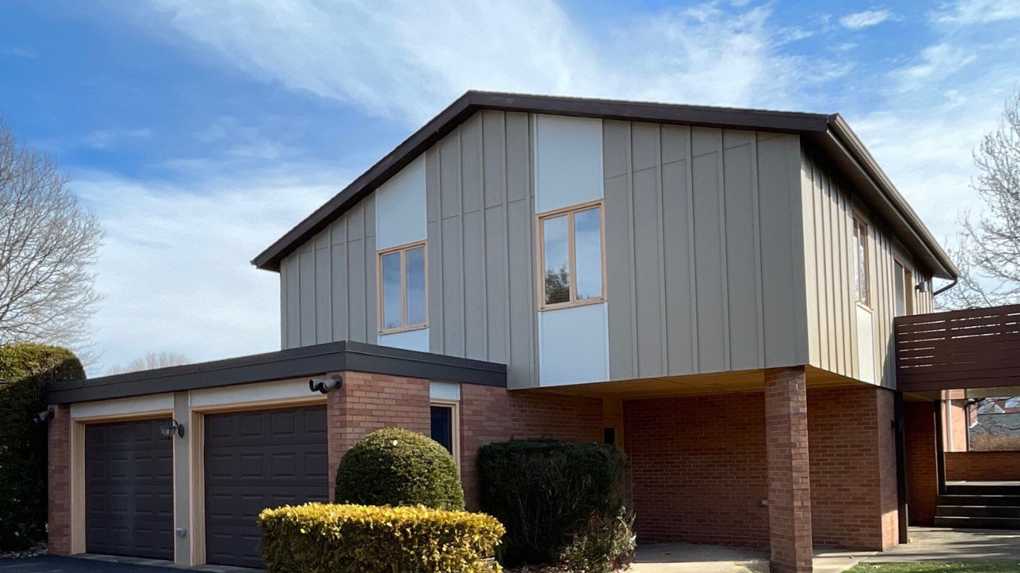 Big Fish Roofing Pittsburgh PA James Hardie board and batten siding residential modern home