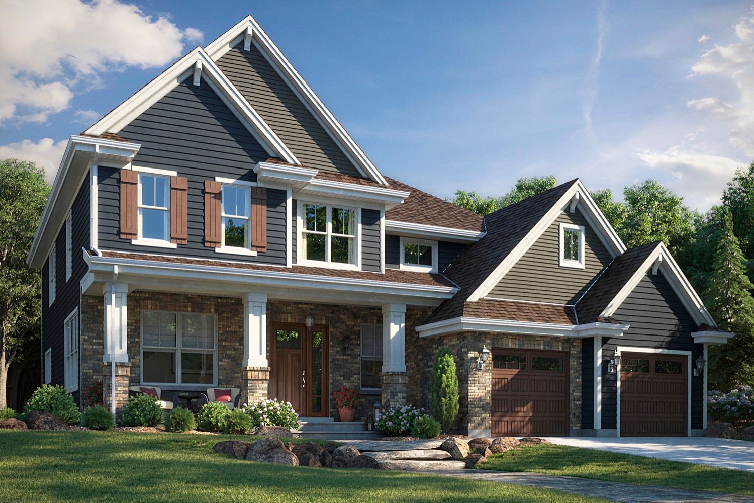 Big Fish Roofing Pittsburgh PA mastic siding alpine forest residential home exterior